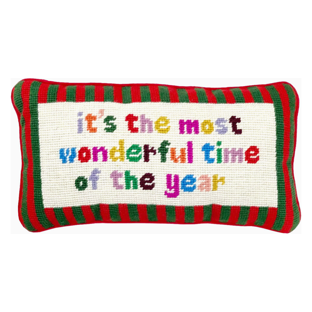 Holiday Needlepoint Pillow