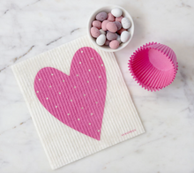 Load image into Gallery viewer, Hearts Swedish Dishcloth
